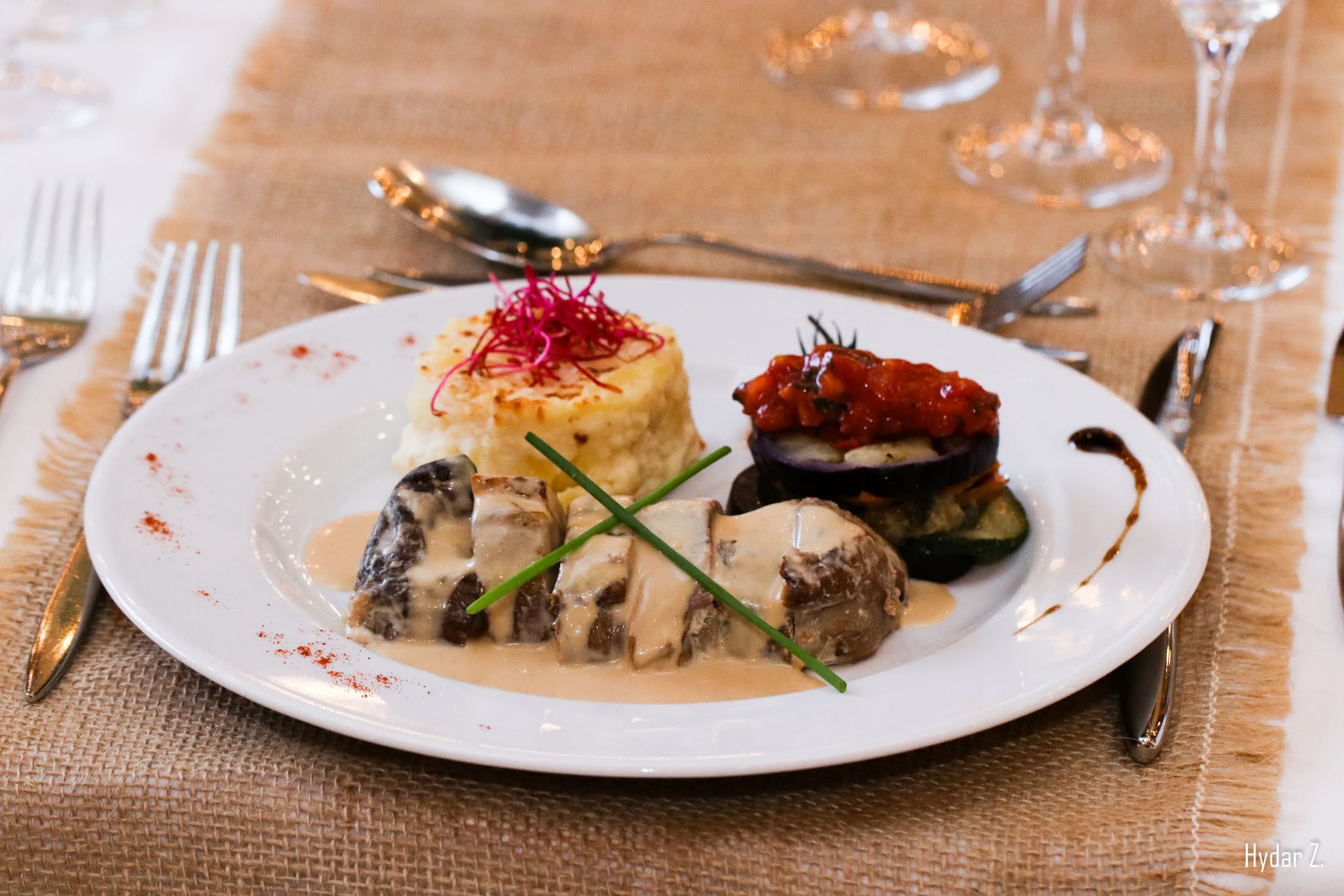 Filet de canette farci au foie gras