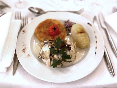 Fondant de pintadeau , Pomme Eventail et Tatin de mini légumes de Provence